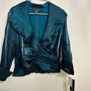 Cachet Shimmering Teal Blazer